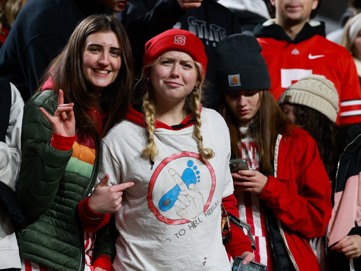 Wolfpack fans showing out early to Carter-Finley with signage gold 😅.