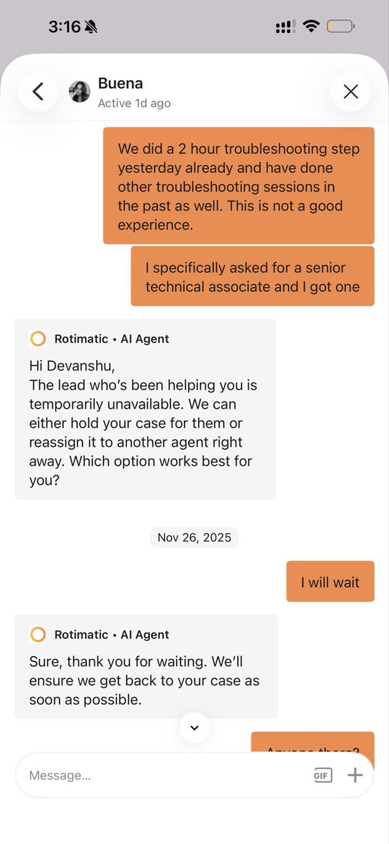 devanshusharma's tweet image. @rotimatic Bought a new Rotimatic Next and it’s been making uncooked rotis from day one. After months of support chats and a 2-hour call, I requested a replacement — and then support went silent.

This is not acceptable for a premium product. Please fix this.
#RotimaticNext