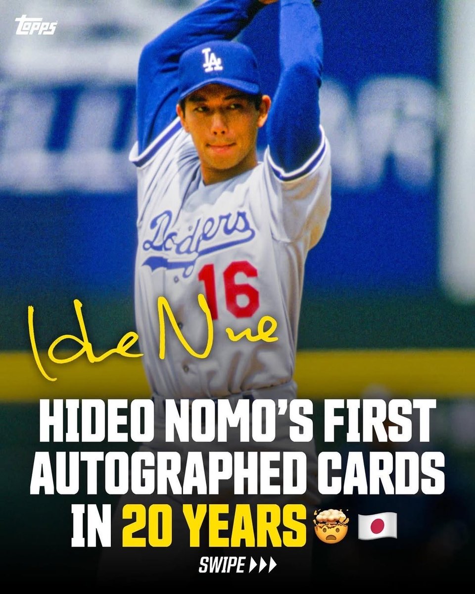 速報：野茂英雄のオートグラフカードが2025 Topps Chrome Update