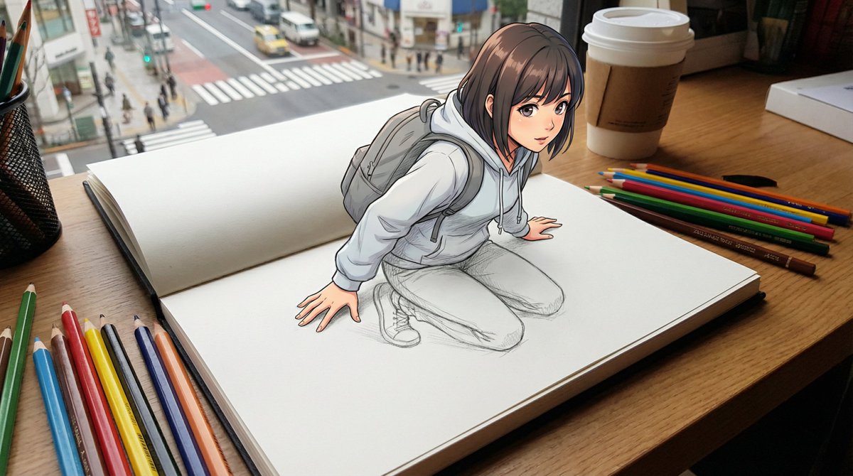 ProperPrompter's tweet image. the story begins when the page can no longer contain it. 😌
made with nbp.