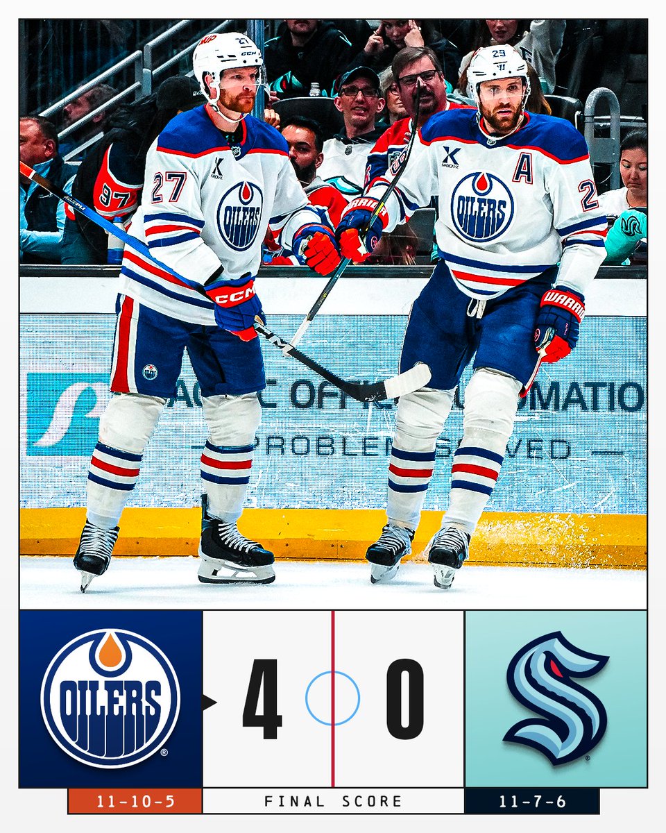 NHL's tweet image. That&apos;s a shutout win for the @EdmontonOilers 🧡