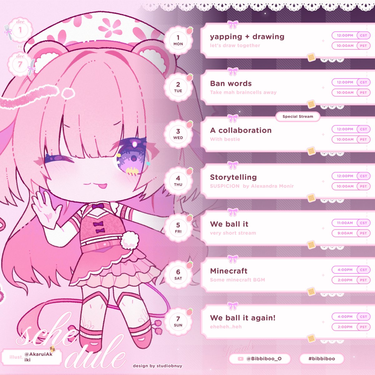 Bibbi_boo_'s tweet image. 💞STREAM SCHEDULE 💞
We stream stream every day wooooo!!!

hashtags -
Main: #bibbiboo
Clips: #biblops
Meme: #Bibbicado
Art: #bibross
FN: #boogles