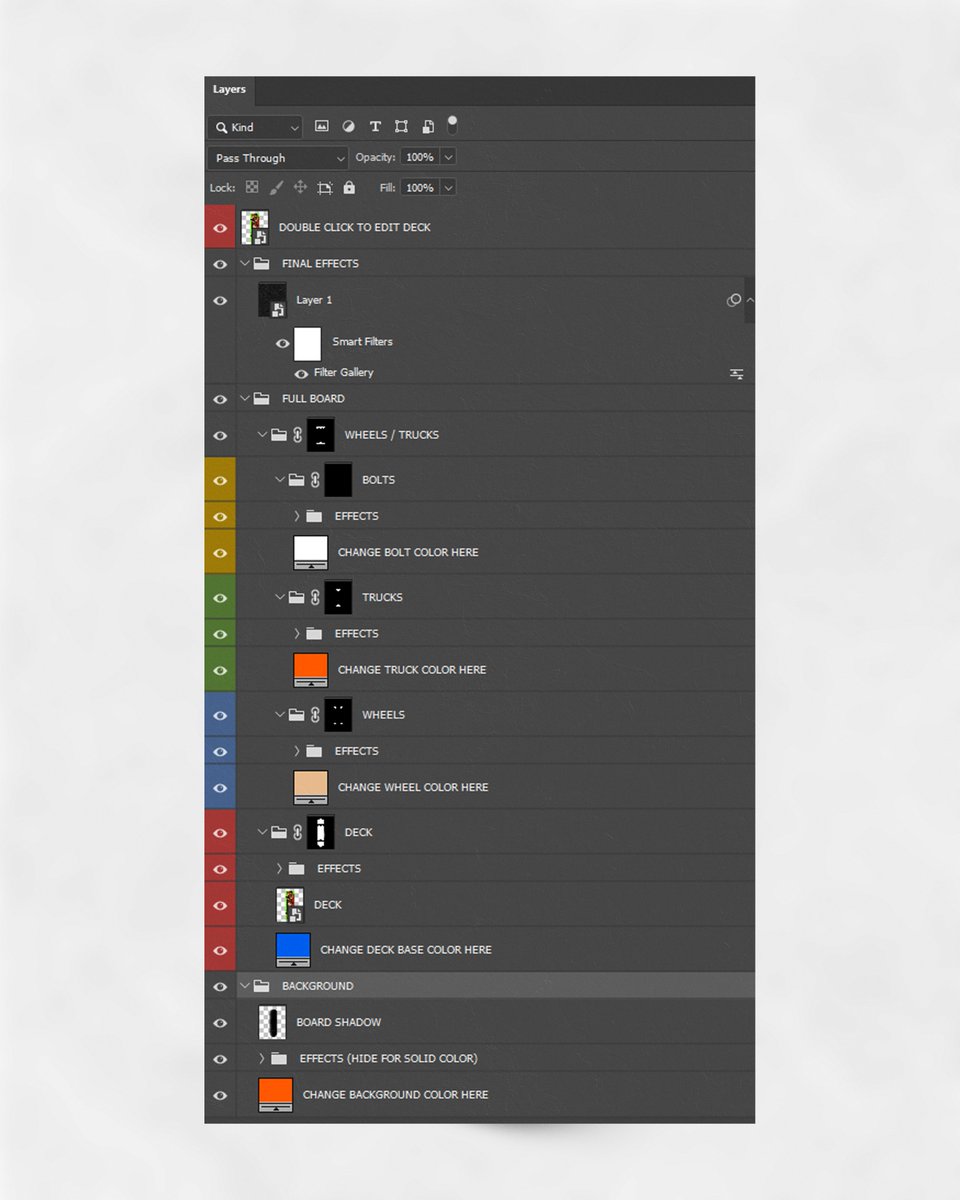 I just dropped a FREE skateboard deck template on Gumroad!

Fully customizable deck, trucks, wheels, and bolts.

4000x5000px
(Link in replies)