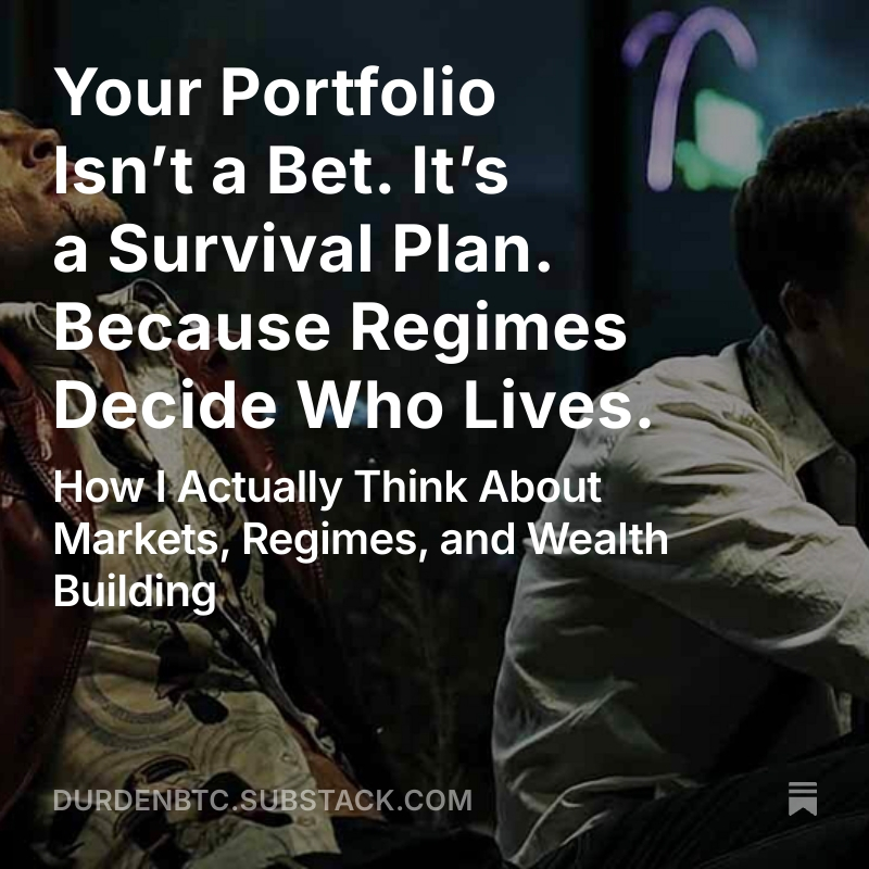 DurdenBTC's tweet image. Markets feel like a casino at 2AM.. flickering neon, Marlboro haze, gamblers praying this table finally pays.

The twist? They aren’t.

Markets run on a tiny set of forces most investors never even notice.

Full article: durdenbtc.substack.com/p/your-portfol…