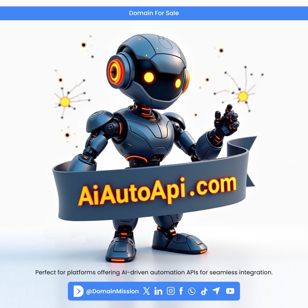 DomainMission's tweet image. AiAutoApi - com 🔧🤖

The perfect domain for platforms offering AI-driven automation APIs for seamless integration. 

#WorkflowOptimization
#DomainForSale
#Integration 
#Automation
#Workflow
#AiAgents
#AiAgent
#Agentic
#APIs
#N8N
#API
#AI