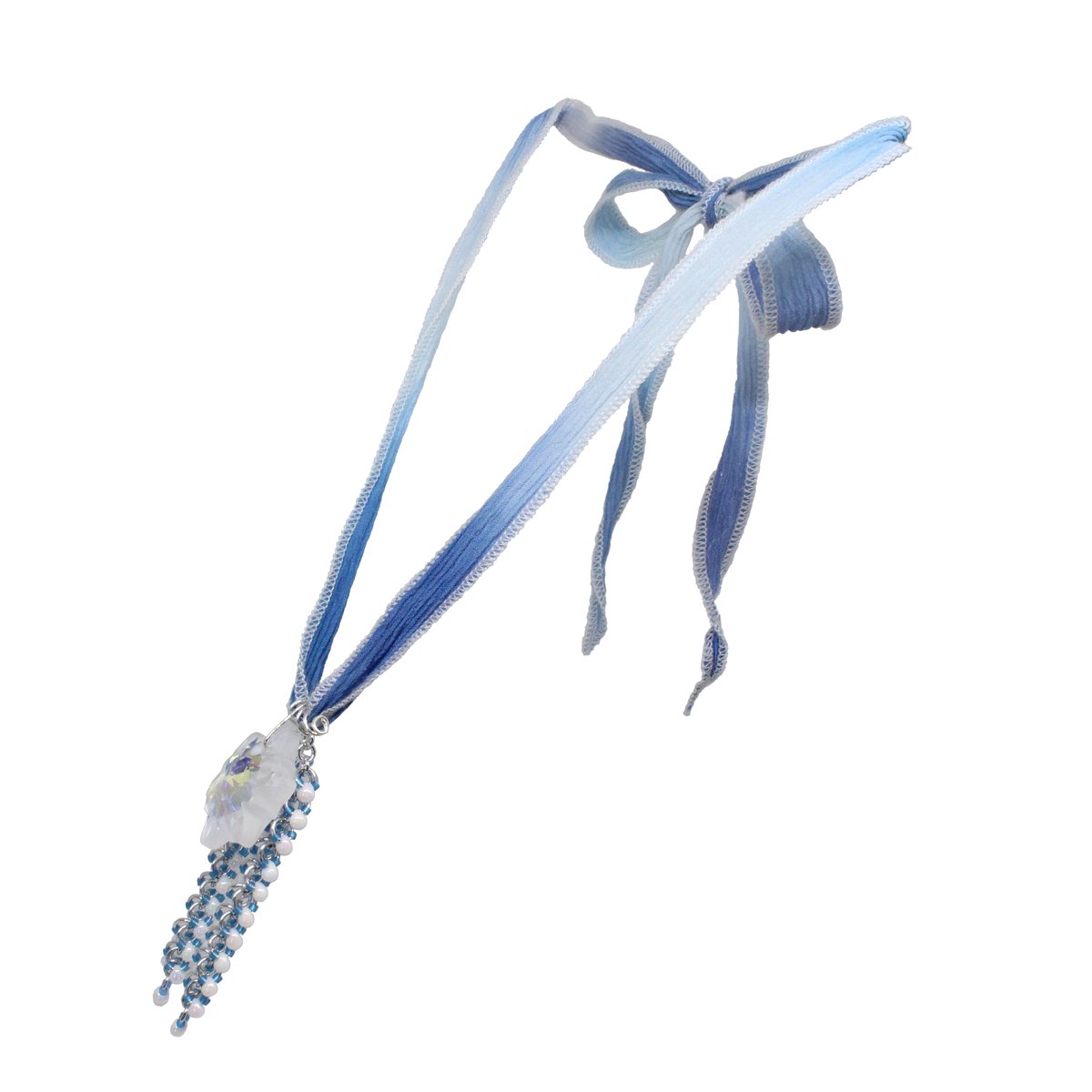 StravaMax's tweet image. Edelweiss Crystal Necklace stravamax.com/products/neckl… blue and white hand dyed ribbon / 28mm partly frosted rainbow crystal 

#crystal #artisan #Christmasgift