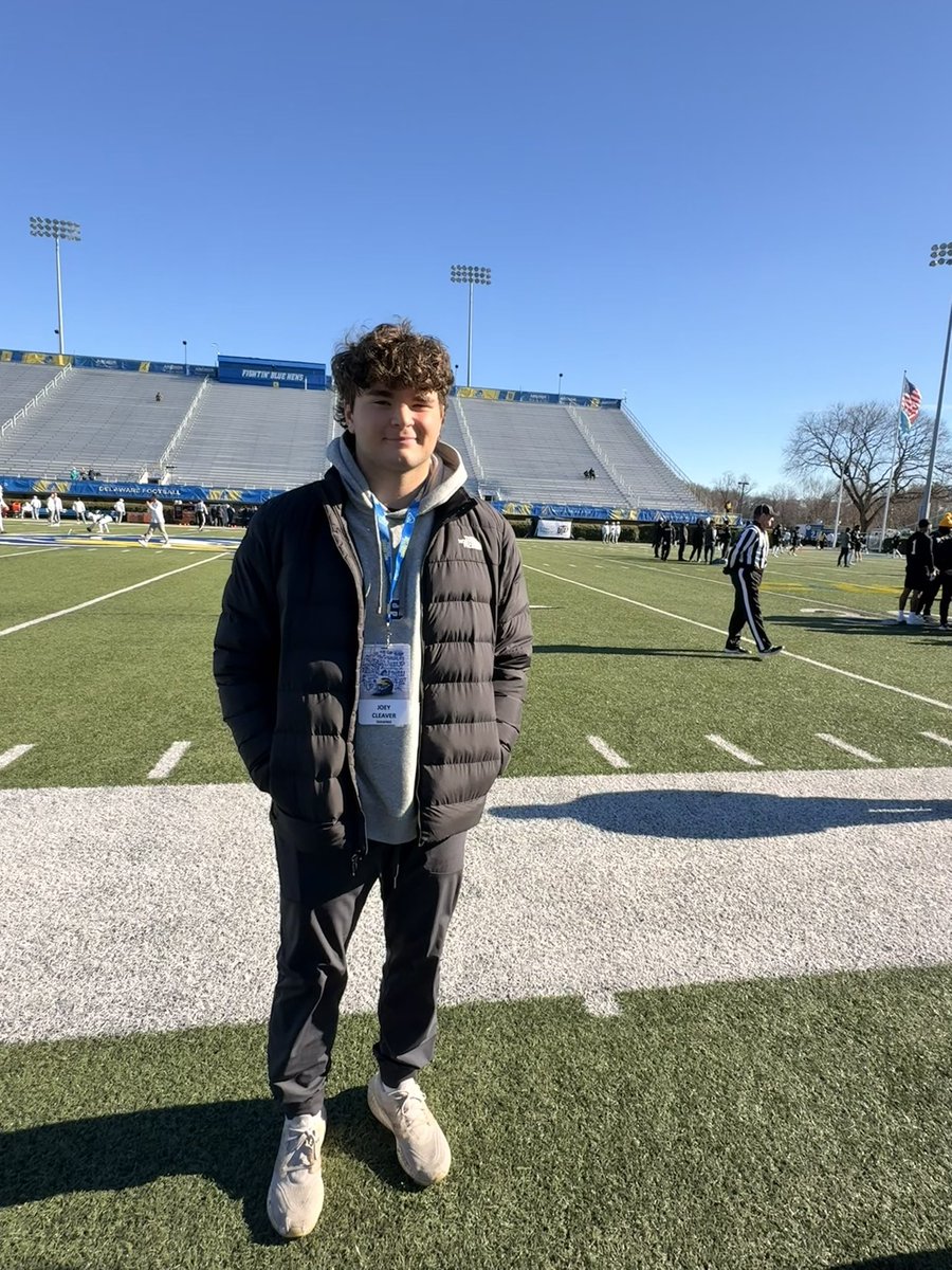 Joey_cleaver12's tweet image. Had a great time at Delaware today. Thank you to the staff for having me out and for the opportunity to experience the game day environment. Really appreciate it! Great Win!! #BlueHens 

@Rocco_DiMeco @CoachGoldrich @BenRubenstein_ @udfbgm