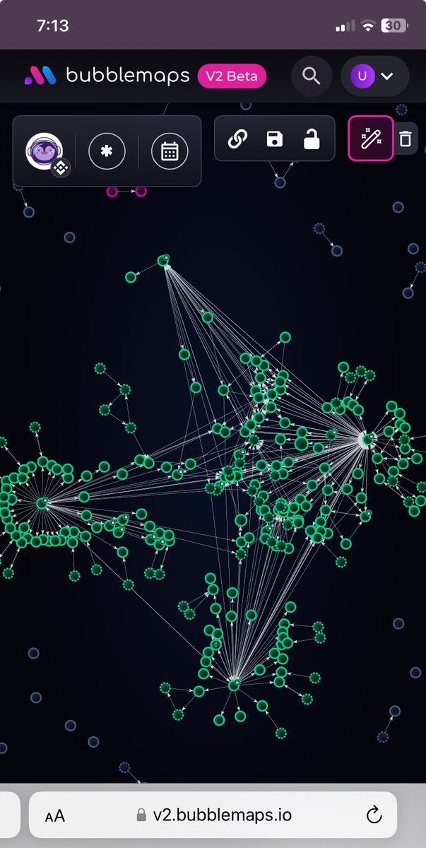 Treecimo's tweet image. Something SUPER IMPORTANT to note 📝 

All of our main pinwheel wallets are locked 🔒 

Showcasing our fair wallet distribution: 
(zoom in 😉) #P3NGUIN 

v2.bubblemaps.io/map?address=0x…