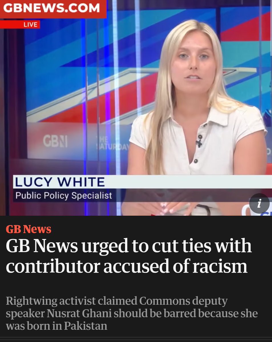 DrStrangetwit's tweet image. If GB News do indeed feel that Lucy Jayne White is even too racist for them, surely there&apos;s a political party or two who will welcome the recent @BennettInst @Cambridge_Uni MPhil with open arms...? 🤷🏻‍♂️