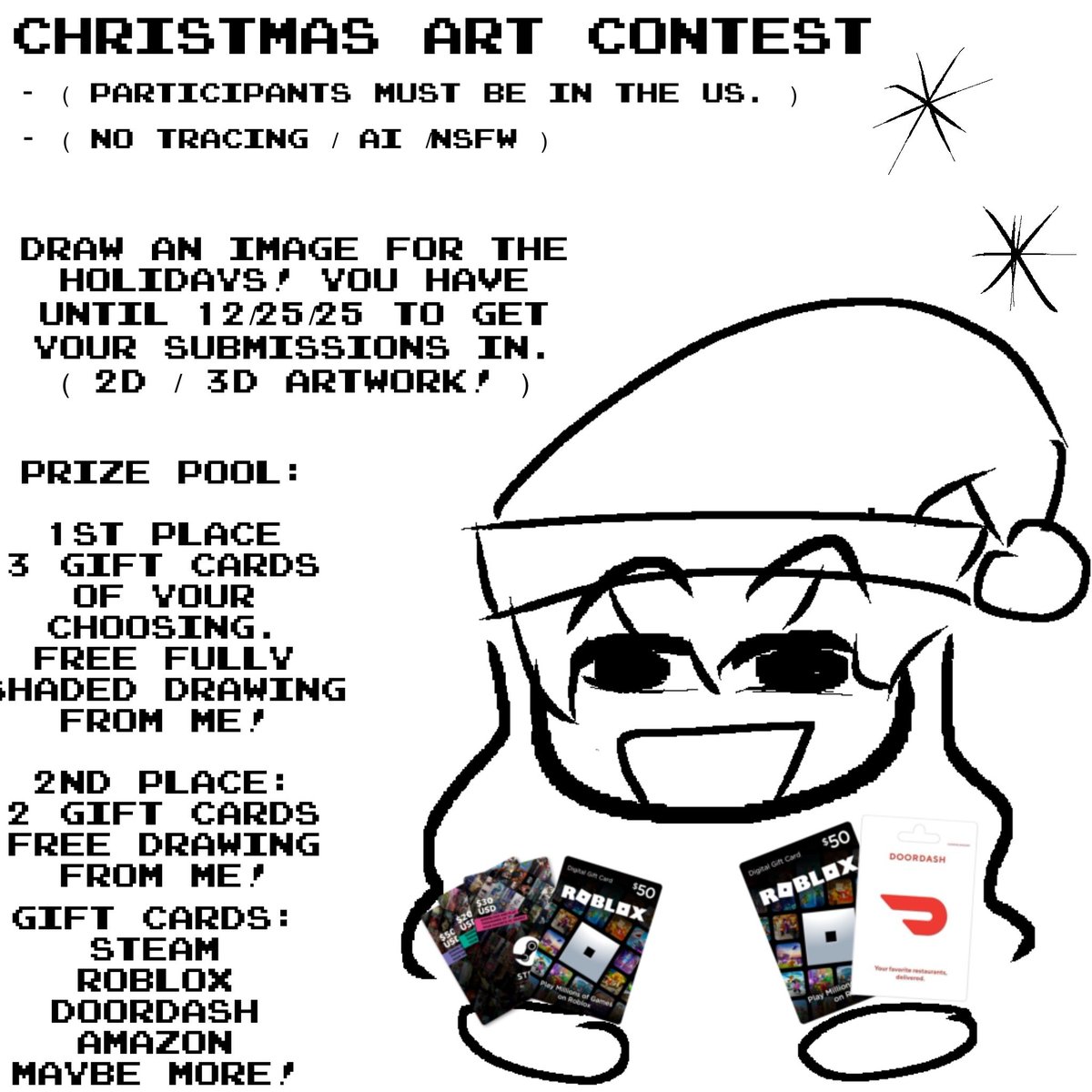 ❄️ #ArtContest #東方Project ❄️

It's time to spread some cheer. 
Calling all Touhou creators! 

( Please label your published submissions with #TOUHOLIDAY25. Winners will be announced on Christmas day! ) Go crazy with what you draw! 

You can find details in the image below.