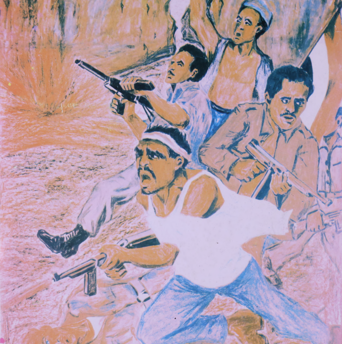 Yemeni NLF poster from the struggle against British colonialism, mid-1960s
