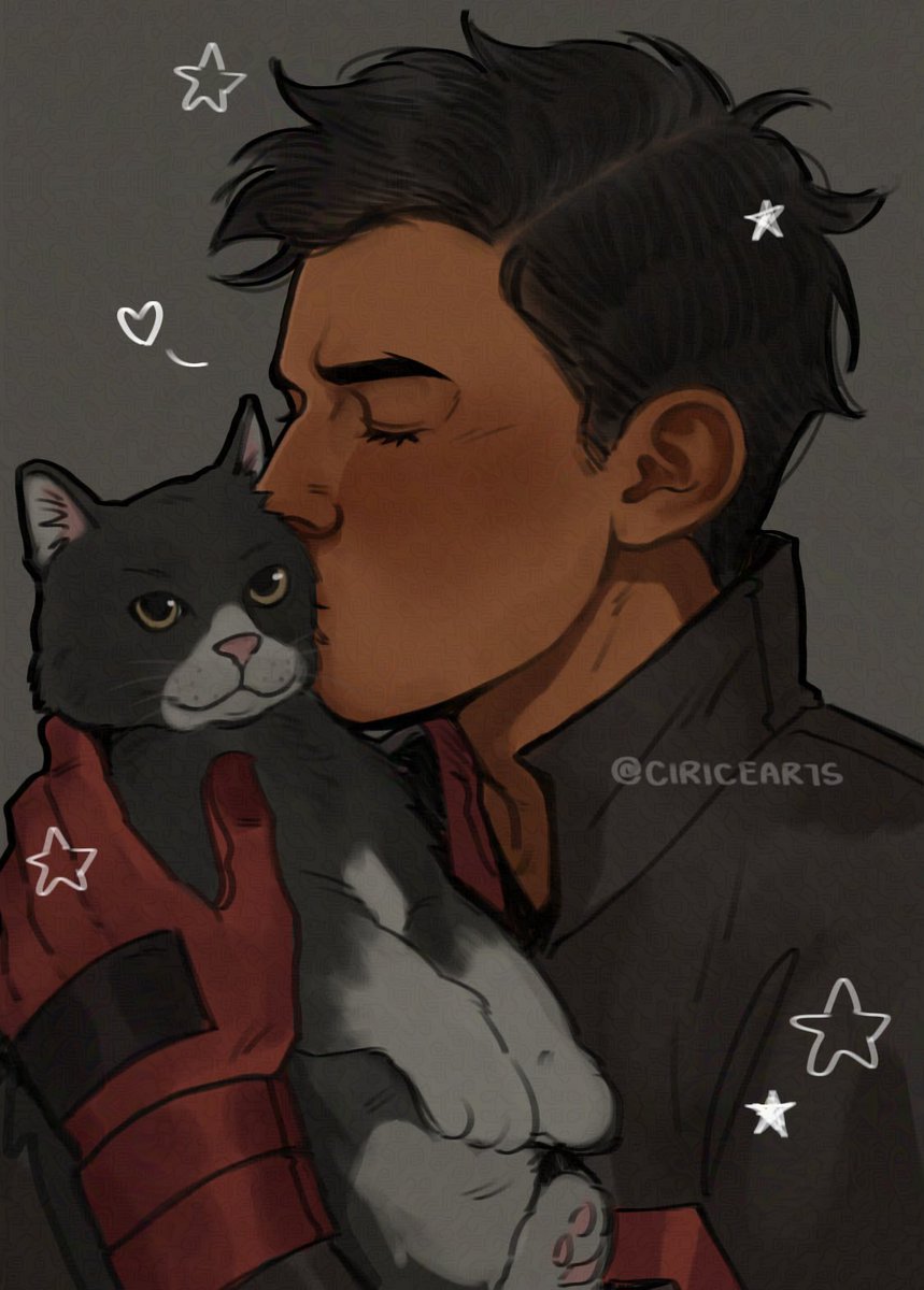 ciricearts's tweet image. damian and his cat&amp;lt;3 #damianwayne