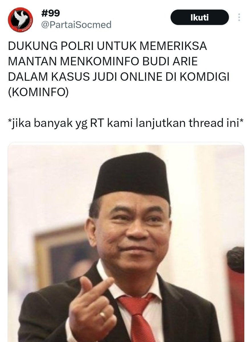 Anak__Ogi's tweet photo. 🫵 @PartaiSocmed 🤑😂 https://t.co/Uf54zpMhjo