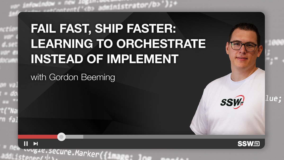 SSW_TV's tweet image. Unlock the secrets to becoming a 10x developer with AI! Join Microsoft MVP @GordonBeeming as he demonstrates ever-evolving dev workflows and shares real-life insights on #GitHubCopilot, #Gemini, &amp;amp; #GitHubSpark.

Learn how to leverage AI agents for faster documentation, debugging,…