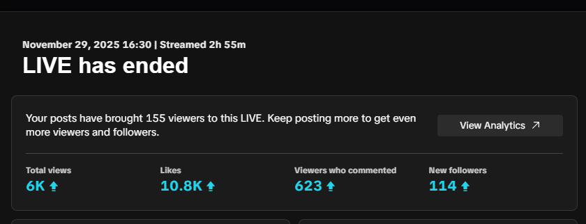 W stream today + zenn followed me🥹