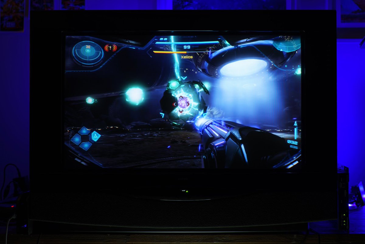 LoeweAconda_CRT's tweet image. Metroid Prime 4 for Nintendo Switch 2 on the Loewe Aconda CRT TV.    

Lock on.

Full photo and a zoom for a better look at the phosphors.

@NintendoAmerica
@RetroStudios
@NintendoCoLtd