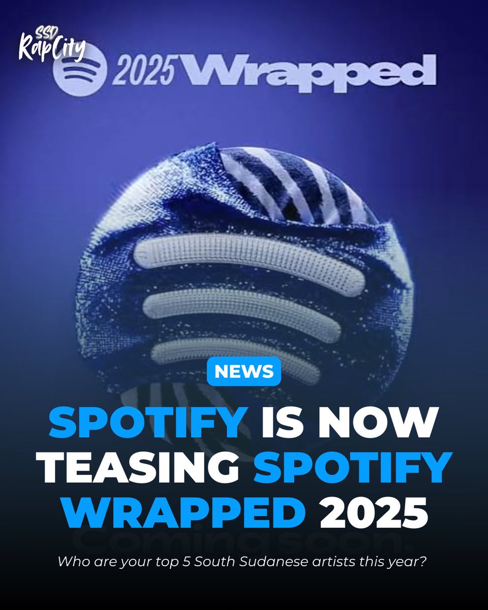 Spotify Wrapped season is almost here! Spotify Wrapped historically drops in the last week of November or the first week of December — who made your Top 5 South Sudanese artists this year? 🎧🔥
#SpotifyWrapped #Wrapped2025 #SouthSudan #SSDMusic #Top5 #SouthSudaneseOnX #SSOX