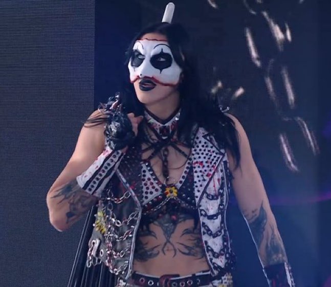 Rhea Ripley’s Art the Clown inspired mask for WarGames.

#SurvivorSeries