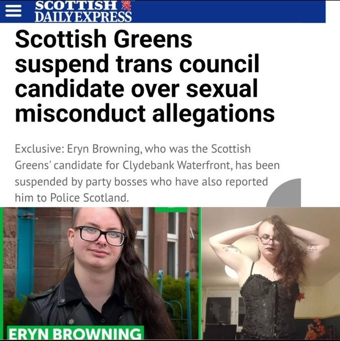 Suspended from Greens for being a pervert, now he's at the Your Party conference crying about transphobia.
This is trans.