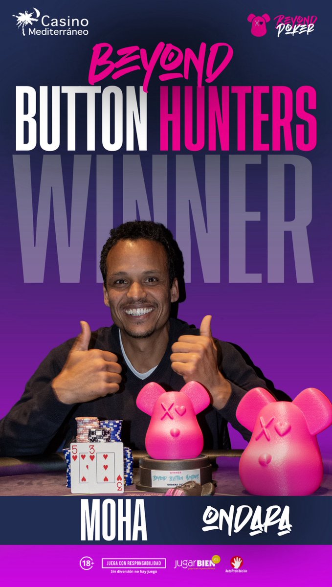 🥇🎯 ¡Moha es el campeón del Button Hunters! en <a href="/C_Mediterraneo/">Casino Mediterráneo</a> Ondara
Después de una cacería llena de acción, Moha se queda con el título, los premios… 😎🔥

¡Enhorabuena al campeón y gracias a todos los cazadores por la batalla! ♠️♥️🃏