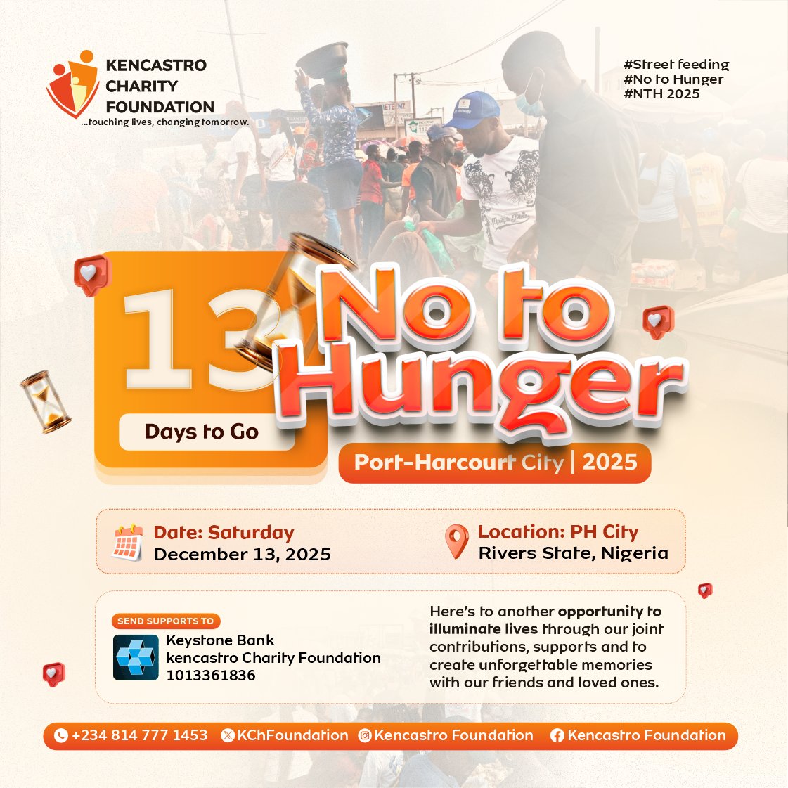 Compassion doesn’t need to be grand; it just needs to be real.🧡

Join us in giving back. Join us in reminding the world that love still lives here.🔥🧡

#KencastroCharityFoundation #NoToHunger #NTH2025
