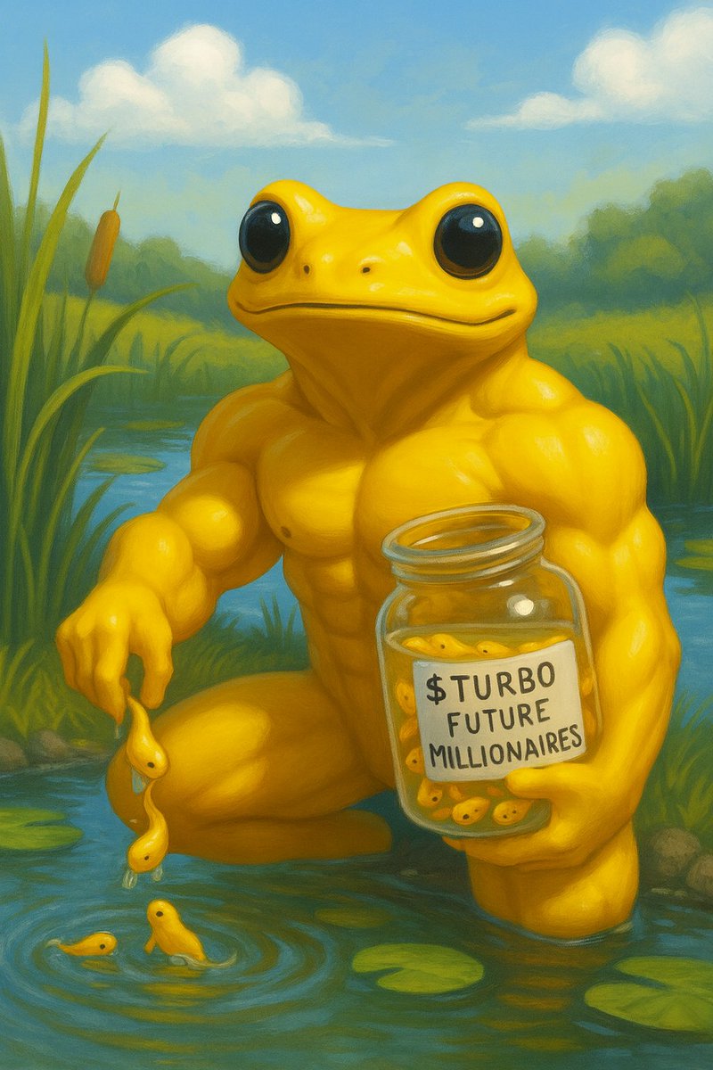 xraiman's tweet image. 🚨THE POND JUST GOT HISTORIC🚨

While the world sleeps…
our golden guardian is out here scooping up the next generation of $TURBO FUTURE MILLIONAIRES.
Every tadpole in that jar?
A future OG.
A future believer.
A future legend of this unstoppable movement.

This is how empires…