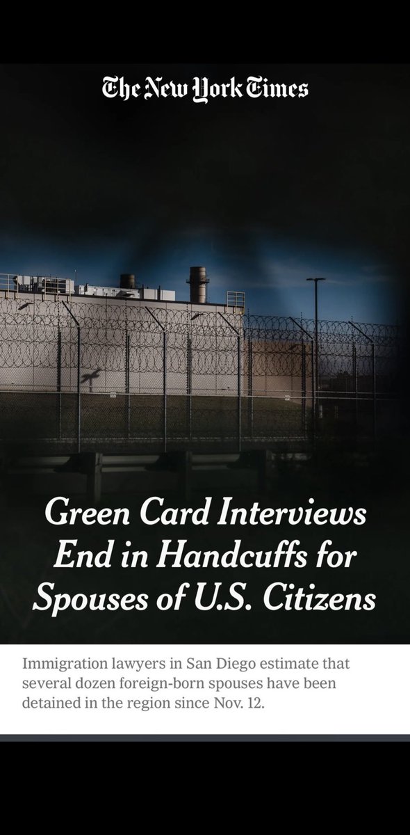 One father, a U.S. citizen, walked into a green-card interview with his wife &amp; 4-month-old baby.

He walked out with the baby in his arms…&amp; his wife in ICE custody. 

No criminal record, just families being separated. Trump said he would only go after violent criminals, he lied.