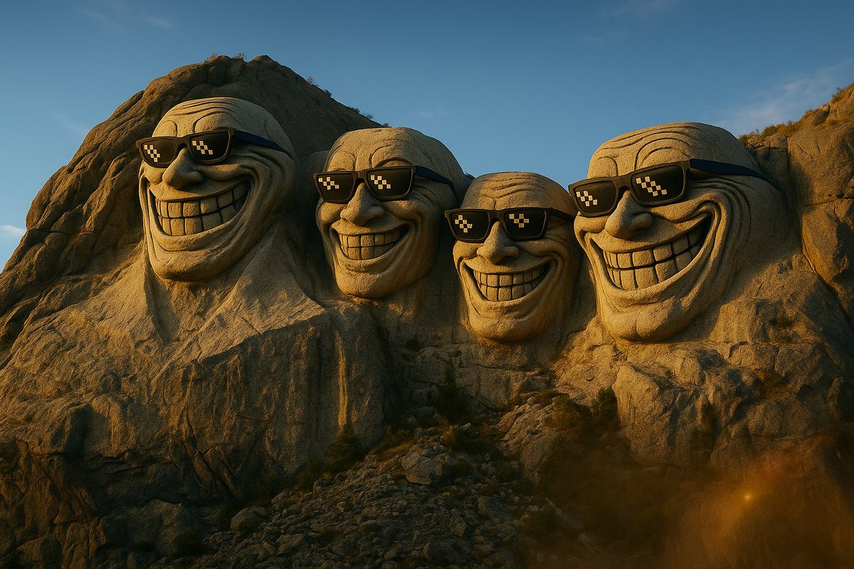 ERC20Trolls's tweet photo. Mt. Trollmore 🧌😎
Not a monument — a prophecy carved into stone. https://t.co/omhS6Dufib