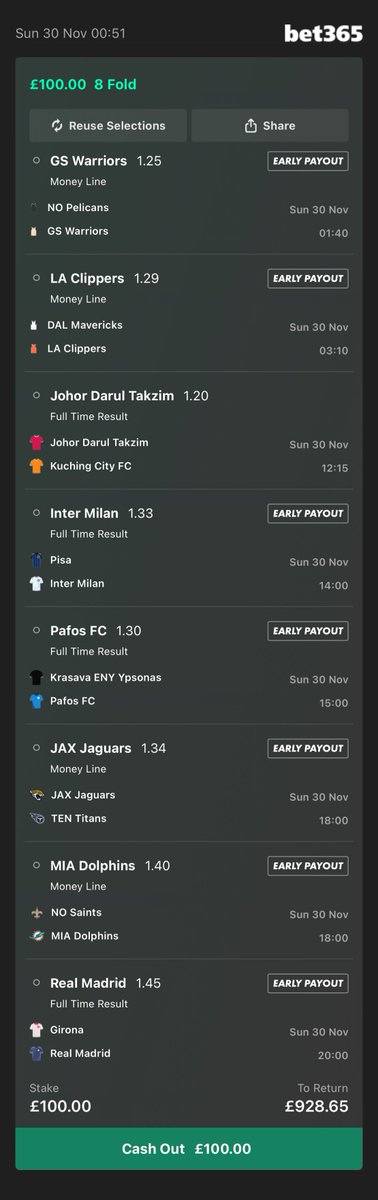 NizTips's tweet image. Sunday Acca 📈 9.28

Add To Your Bet Slip - bet365.com/s/r/VlcWH