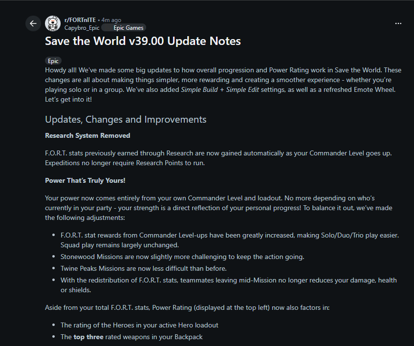 Fortnite STW News tweet media