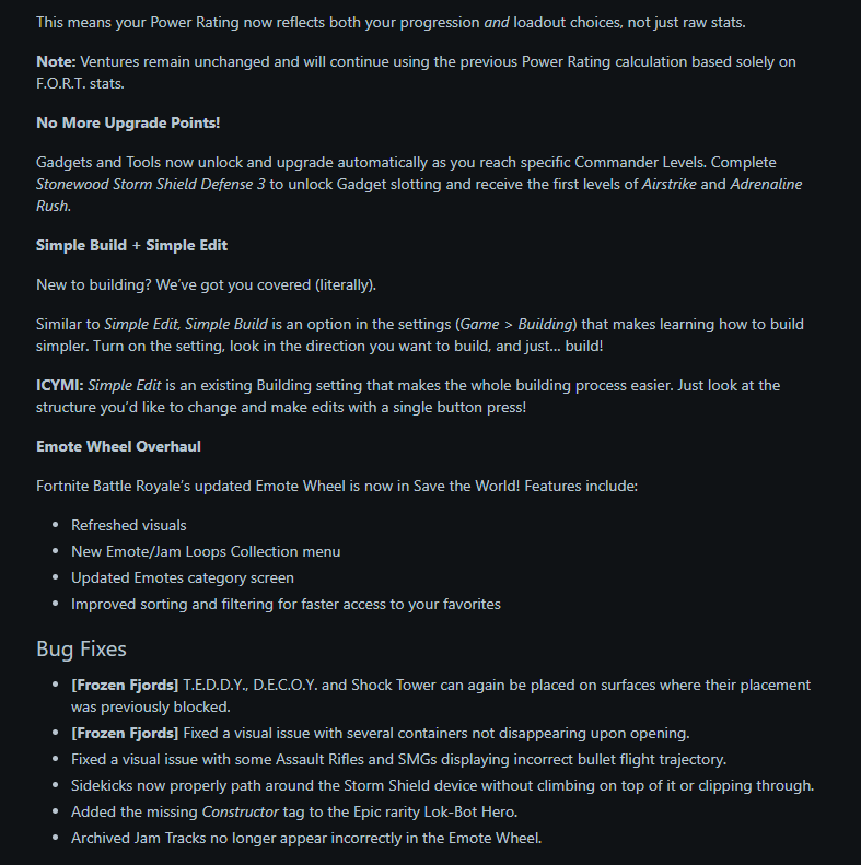 New Save the World v39.00 Update Notes!