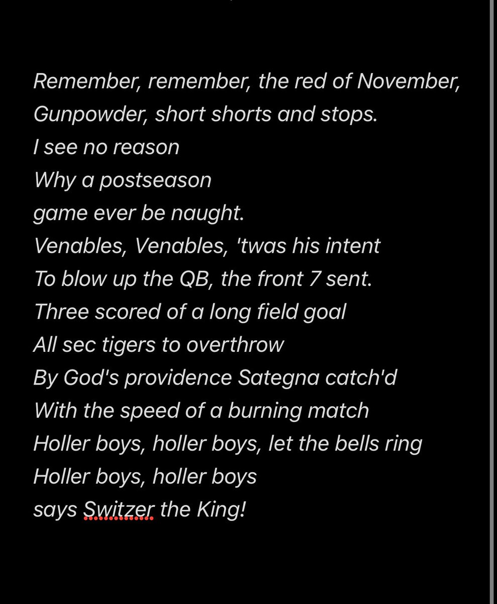 hoopersnook's tweet photo. As promised (to like 2 people) with a win over LSU-
Remember Remember the Red of November, a full poem parody.
#RedNovember #rememberNovember #BOOMER https://t.co/RoBp8YIziq