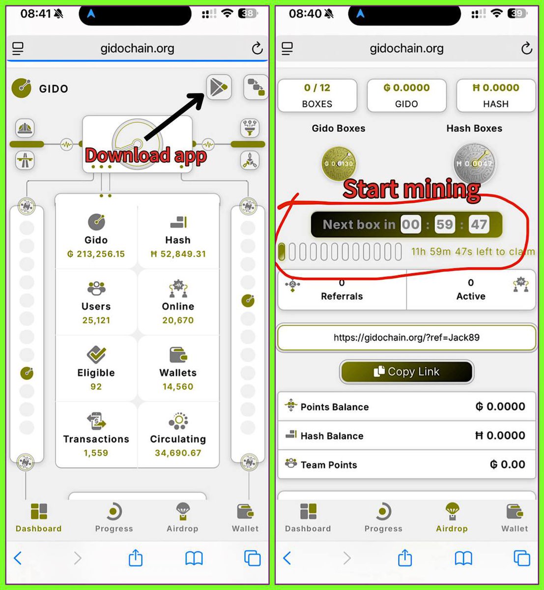 💥GidoChain Mining💥 A new mobile mining just like CORE mining in Satoshi  app! Registration Guide ✓ Click the link below https://t.co/yKHM2lvQ05 ✓  Click on Sign up and fill the form ✓ Referral