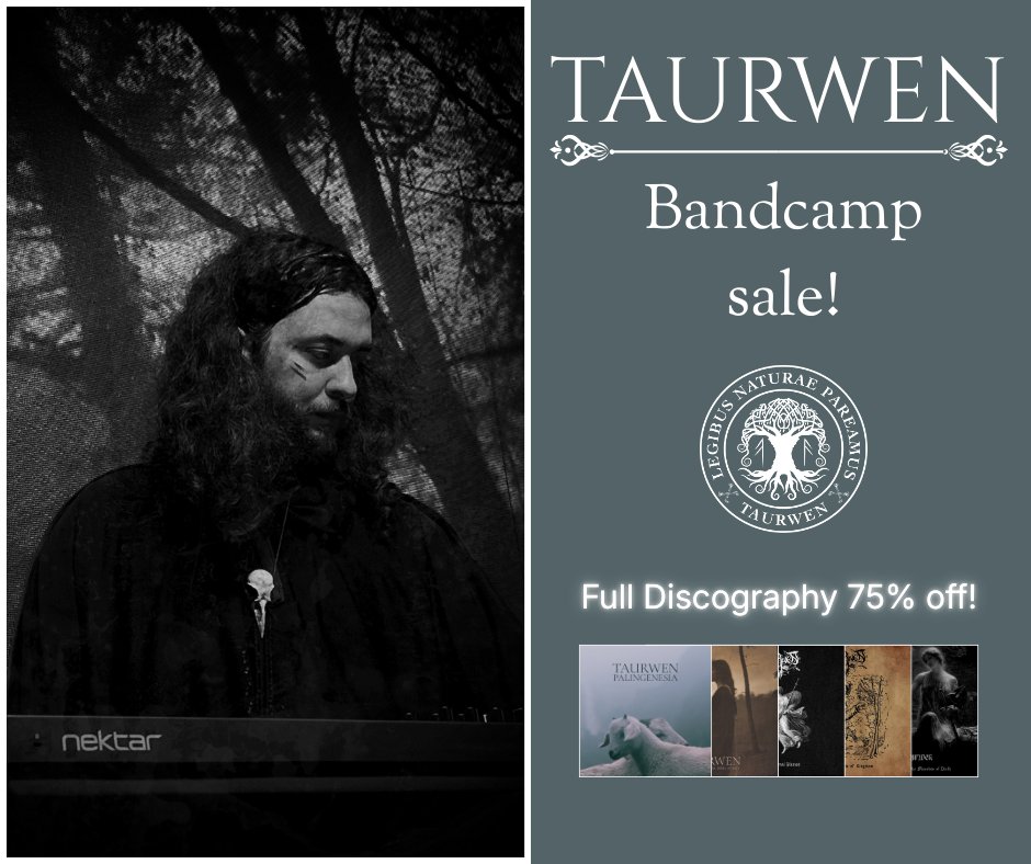 I’ve set my entire Bandcamp discography to 75% off for a while. Thought it’d be a good chance for you to grab the albums in high-quality and add them to your archive. Take care! <a href="/Bandcamp/">bandcamp</a> 

taurwenofficial.bandcamp.com

#Bandcamp #Sale #Taurwen #DarkFolk #PaganFolk #DungeonSynth