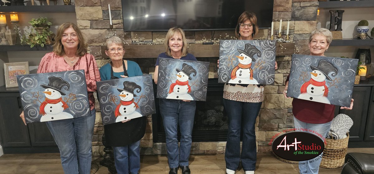 ArtStudioSmokie's tweet photo. Whirling Winter fun! Making more memories with the Dandridge creative gals!
#artclass #art #winter #Christmas #snowman #smokymountains #paintingparty #paintparty #artlesson #artstudioofthesmokies
https://t.co/4ck8OfLSRw
#gatlinburg #sevierville #pigeonforge #snow #christmas https://t.co/hPapeZ6E9A