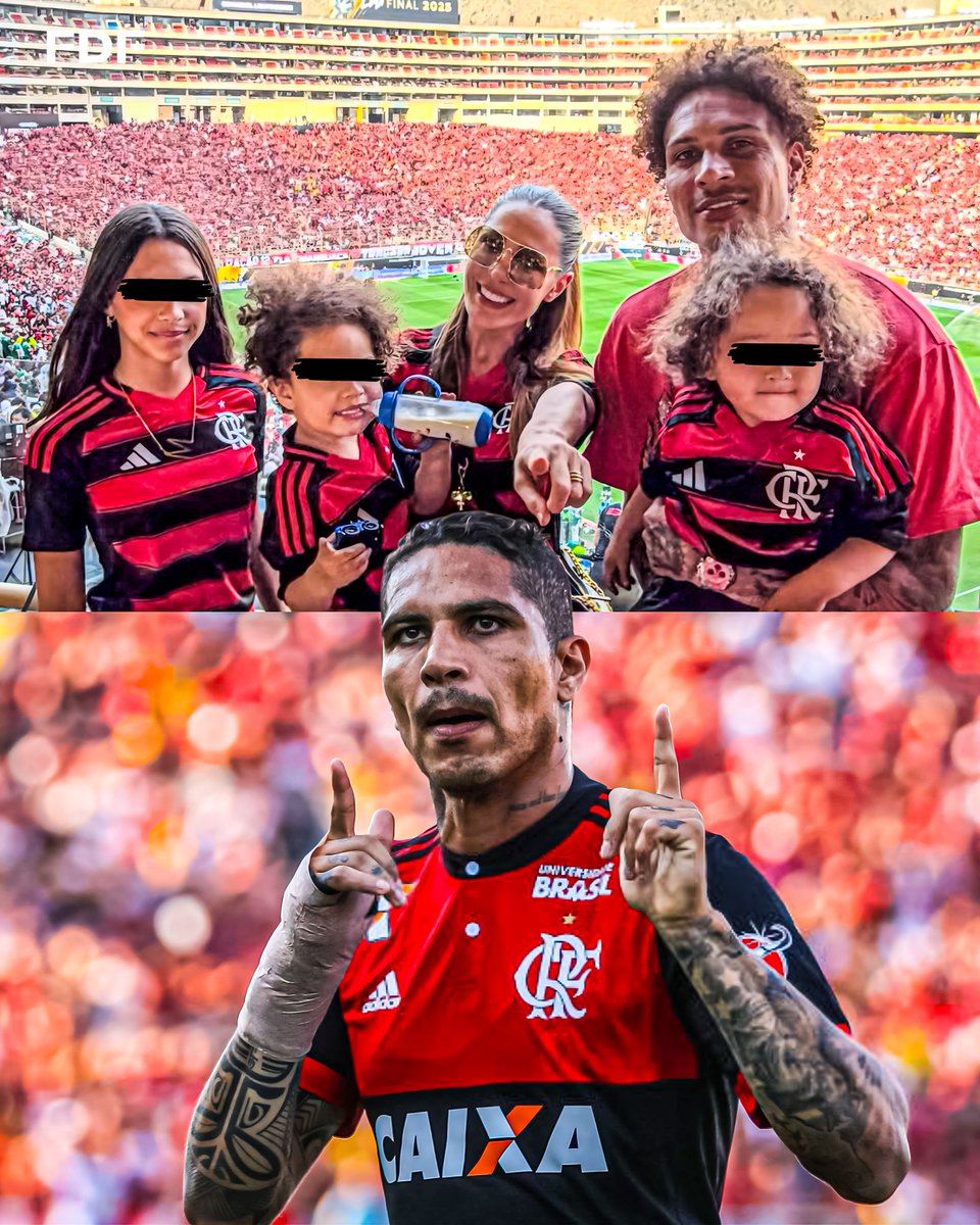fanaticospe's tweet image. ❤️🖤🇵🇪 Gran postal de Paolo Guerrero y su familia apoyando a Flamengo, el exclub del ‘Depredador’. Bien lo dice una frase del himno del ‘Mengao’: “Uma vez Flamengo, sempre Flamengo”.