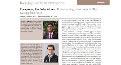 Radiology_AI's tweet photo. New commentary! AI creates missing images for longitudinal infant brain MRI studies https://t.co/M8ksy45bAI  #NeuroRad #brain #AI https://t.co/n7iZmZglEK