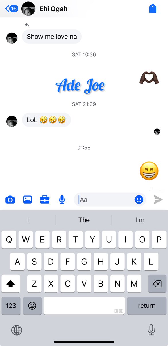 _adejoe_'s tweet photo. A brief message between me and a fan on Facebook 😁. The fact that she understood the reply 😊 https://t.co/xUcd7axAo7