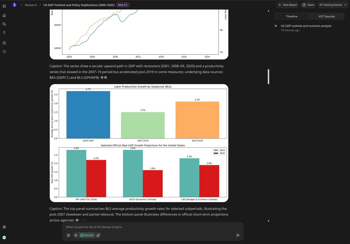 We just released Research v0.5. 

It's a complete rewrite of the feature, allowing for some interesting updates.

Some improvements include: 
- more tools
- better coherence over complex queries, longer time horizons

and most importantly, it runs in the background so you can
