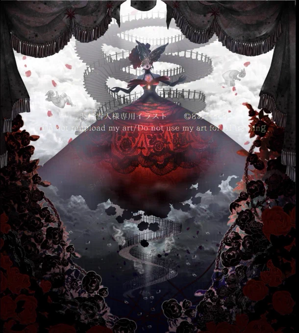 イラストを担当させて頂いた『insomnia 』のダークファンタジーボス戦感大好きなんです! きっと安らかに眠れぬ人たちを更に迷い込ませる邪悪な何かが存在し、主人公はそんな魂を解放すべく戦うんだろうな… なんて妄想しちゃいます! 一緒に妄想しながら聴きましょ…!