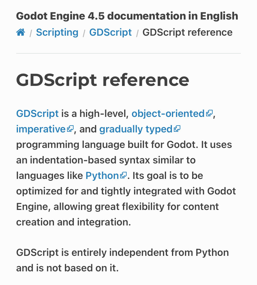 izag82161's tweet image. GDScriptはPython風の文法を持つけど完全に独自設計のGodot専用言語。🤖

docs.godotengine.org/en/stable/tuto…