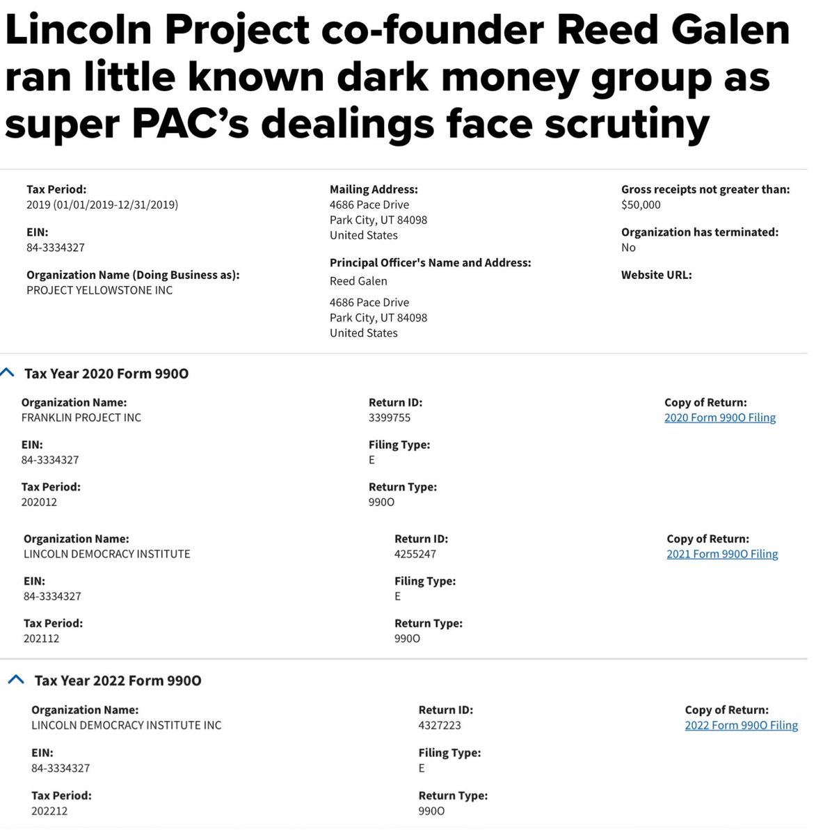 JamesHartline's tweet image. I&apos;ve been working on this major research project for many weeks. I sent out an alert a few weeks ago about a major political corruption scheme that I would be reporting on. This is a preview. The Dirty Schemes and Skeletons in the Lincoln Project&apos;s Closet.

You will note in…