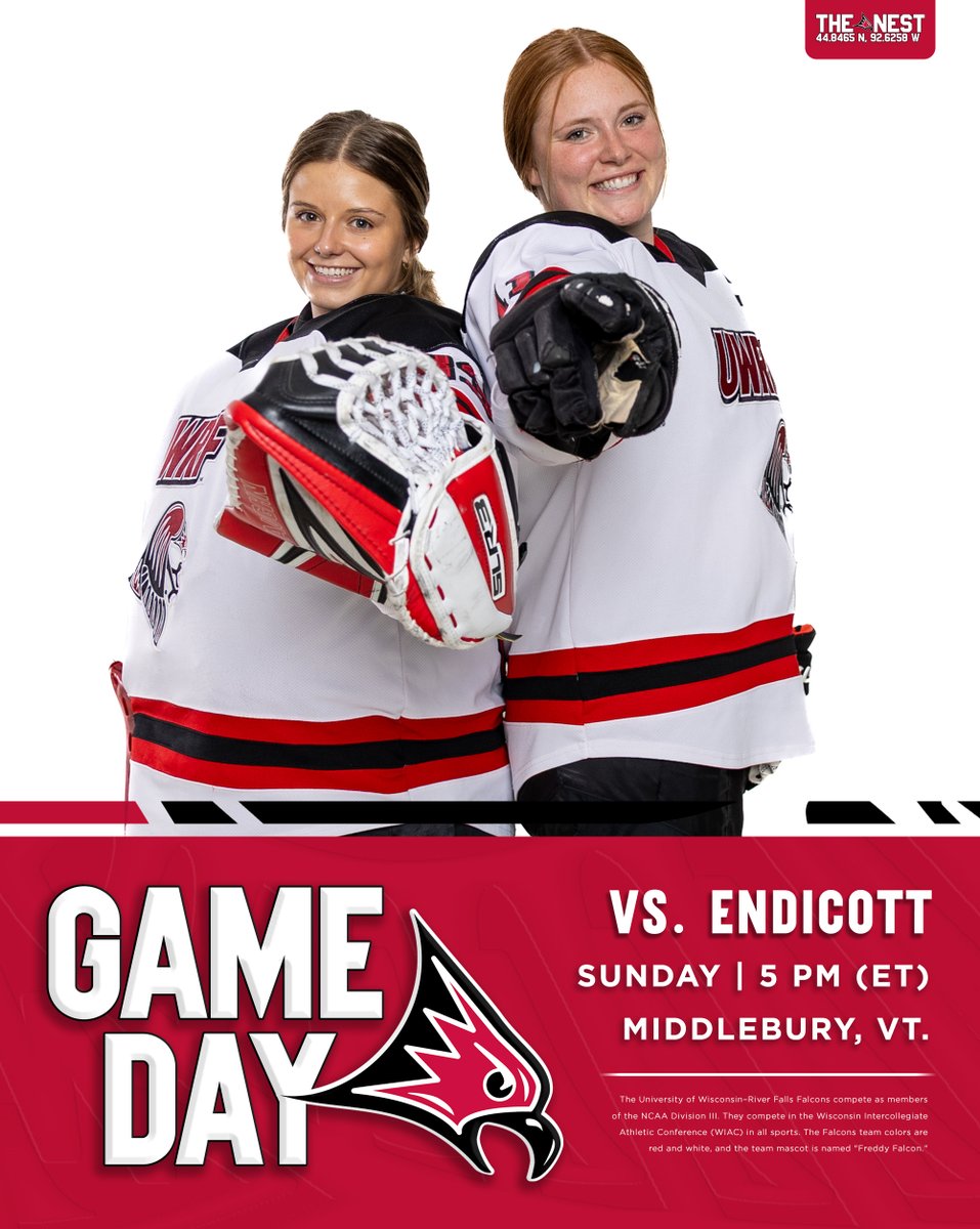 UWRFFalcons's tweet photo. 🏒 Panther/Cardinal CHAMPIONSHIP Gameday!
Falcons 🆚 Endicott
🕔 5 PM (ET)
📍 Middlebury, VT
📊 https://t.co/YYYgIdQeun
📺 https://t.co/ijw2w5gmmm https://t.co/GbSl8XhSaX