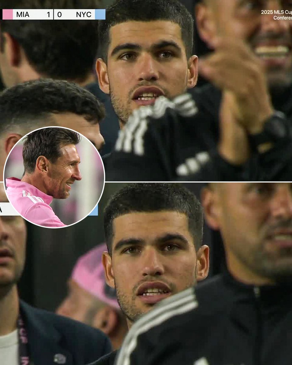 World No. 1 Carlos Alcaraz pulled up to watch Inter Miami in the MLS playoffs 🎾 ⚽