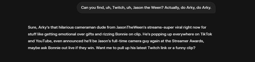 Mediumfatty69's tweet photo. I was tryna see if grok could send a link to a twitch channel but instead I got this lol #BonnieFC https://t.co/XOiVmqSR1c