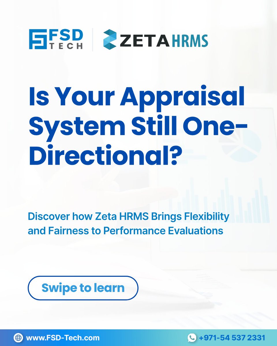 FsdTechnologies's tweet image. Traditional Appraisal Systems Are Too Rigid For Modern Teams.

Zeta HRMS Supports Hierarchical + Parallel Workflows For Faster, Fairer, More Inclusive Reviews.

Blog: blogs.fsd-tech.com/zeta-hrms-eval…

#ZetaHRMS #PerformanceManagement #HRTech #DigitalHR #AppraisalAutomation #FSDTech