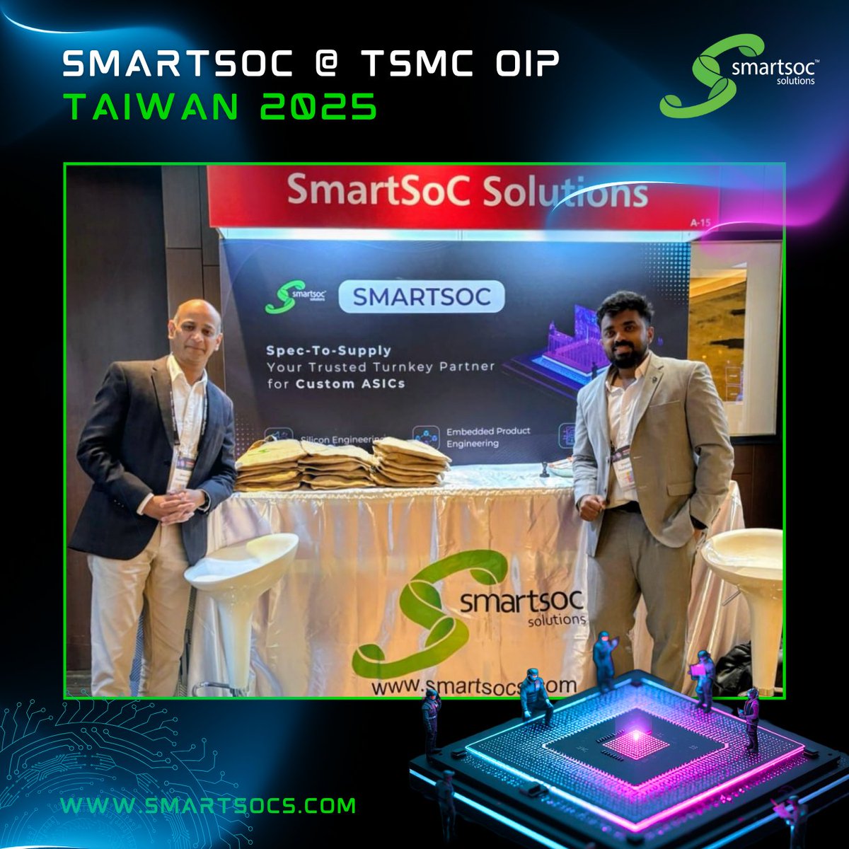 smartsocs's tweet image. @ #TSMCOIP Taiwan 2025! Inspiring energy and groundbreaking ideas.

Engaging with industry leaders and experts has been an enriching experience for our team

Proud to share SmartSoC’s capabilities and explore new avenues to strengthen collaboration within the TSMC OIP ecosystem.