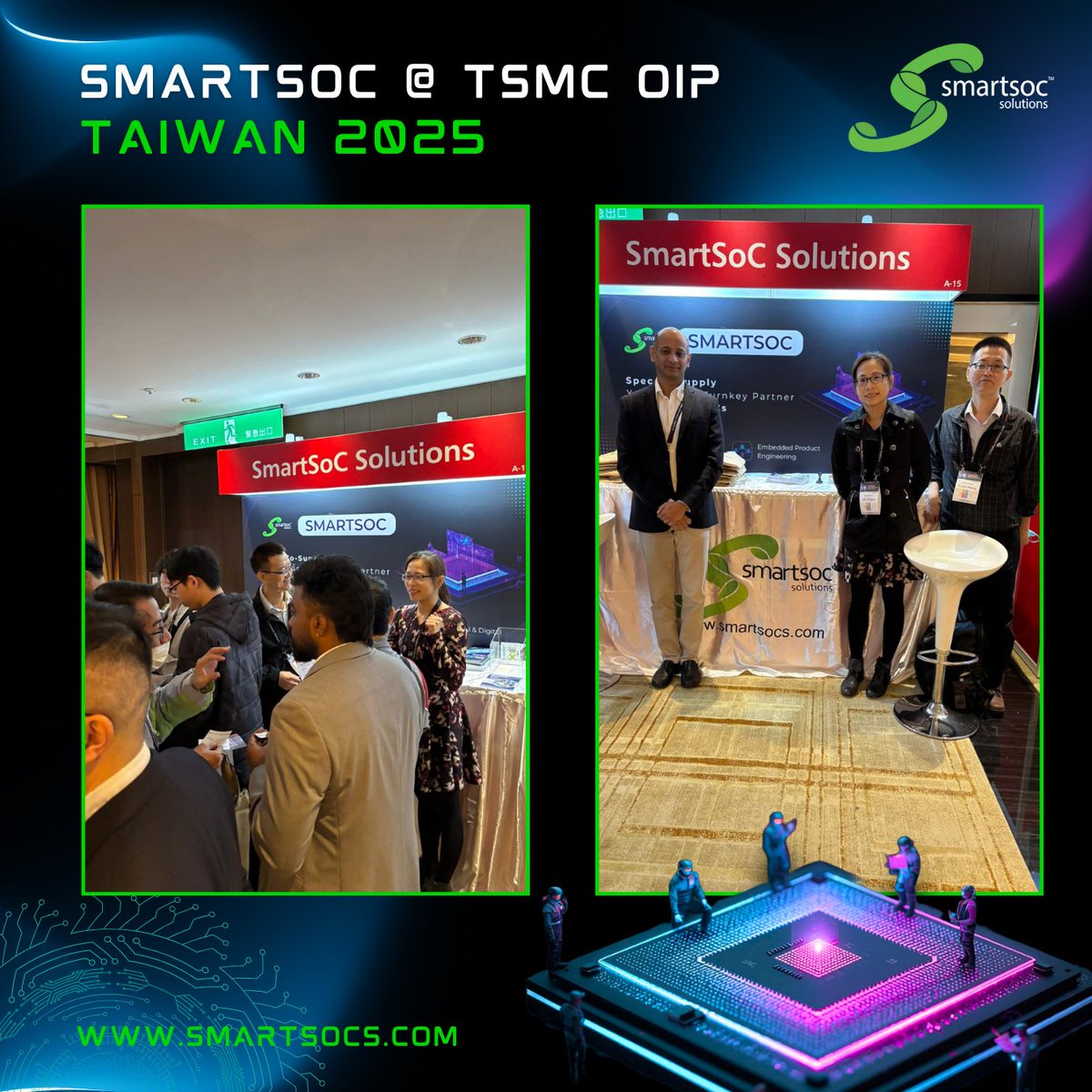 smartsocs's tweet image. @ #TSMCOIP Taiwan 2025! Inspiring energy and groundbreaking ideas.

Engaging with industry leaders and experts has been an enriching experience for our team

Proud to share SmartSoC’s capabilities and explore new avenues to strengthen collaboration within the TSMC OIP ecosystem.