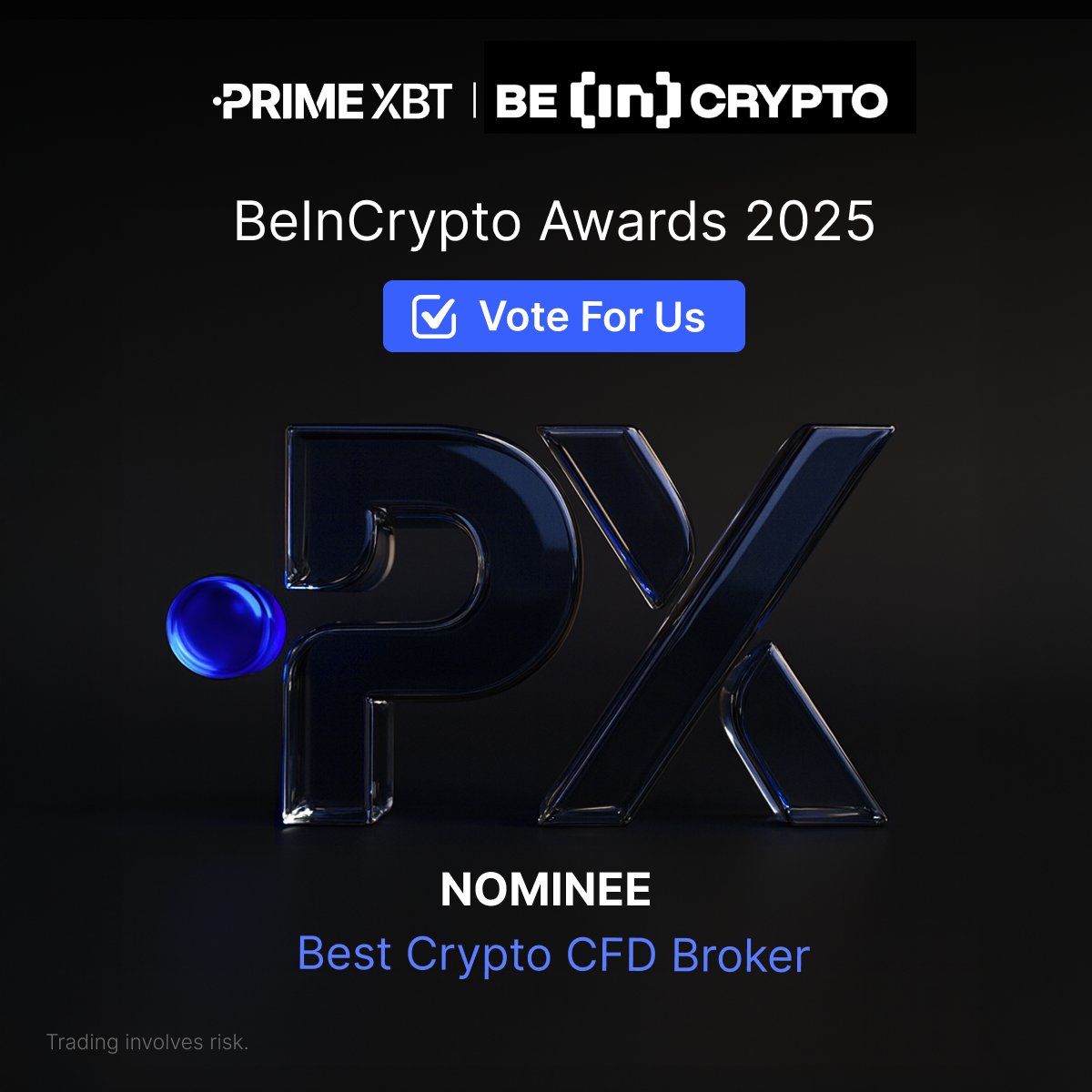 🏆 We’re proud to be nominated at the BeInCrypto 100 Awards 2025 for Best Crypto CFD Broker.

Cast your vote and let’s make it official! Your vote matters.

👉 Vote here: form.typeform.com/to/J29mQgMk?ty…
