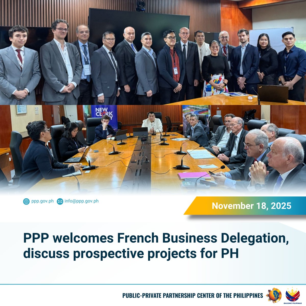 𝐏𝐏𝐏 𝐰𝐞𝐥𝐜𝐨𝐦𝐞𝐬 𝐅𝐫𝐞𝐧𝐜𝐡 𝐁𝐮𝐬𝐢𝐧𝐞𝐬𝐬 𝐃𝐞𝐥𝐞𝐠𝐚𝐭𝐢𝐨𝐧, 𝐝𝐢𝐬𝐜𝐮𝐬𝐬 𝐩𝐫𝐨𝐬𝐩𝐞𝐜𝐭𝐢𝐯𝐞 𝐩𝐫𝐨𝐣𝐞𝐜𝐭𝐬 𝐟𝐨𝐫 𝐏𝐇

Please see the link for more information: bit.ly/49YcItG